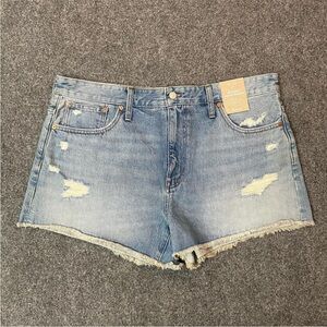 NWT madewell Shorts Denim Relaxed Size 32 Light Wash